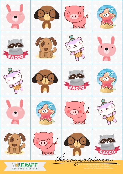 Sticker con thú mẫu 1